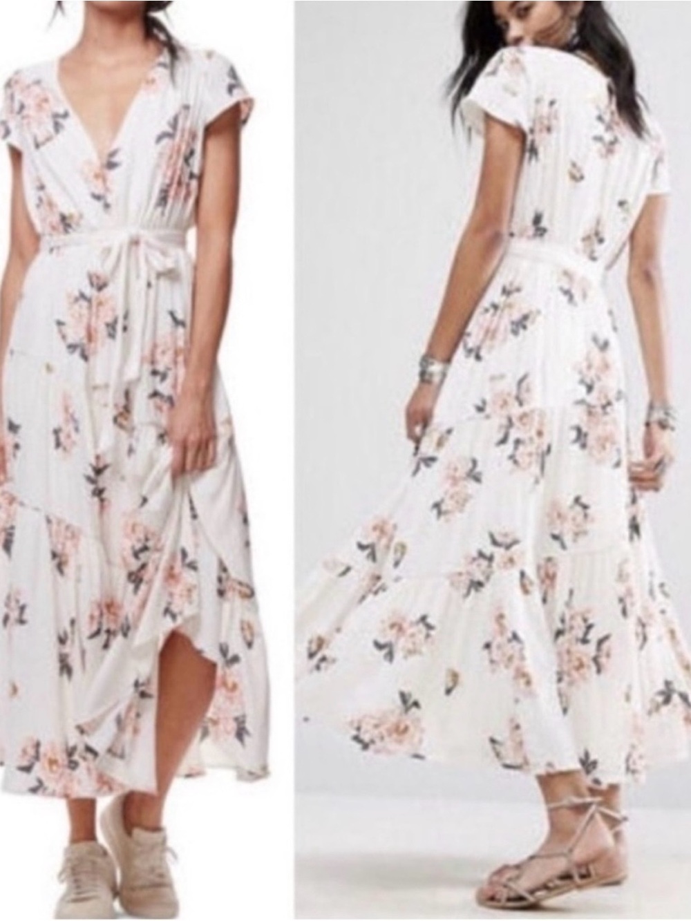 Free People All I’ve Got Maxi Dress with Pink Floral Print Size 10